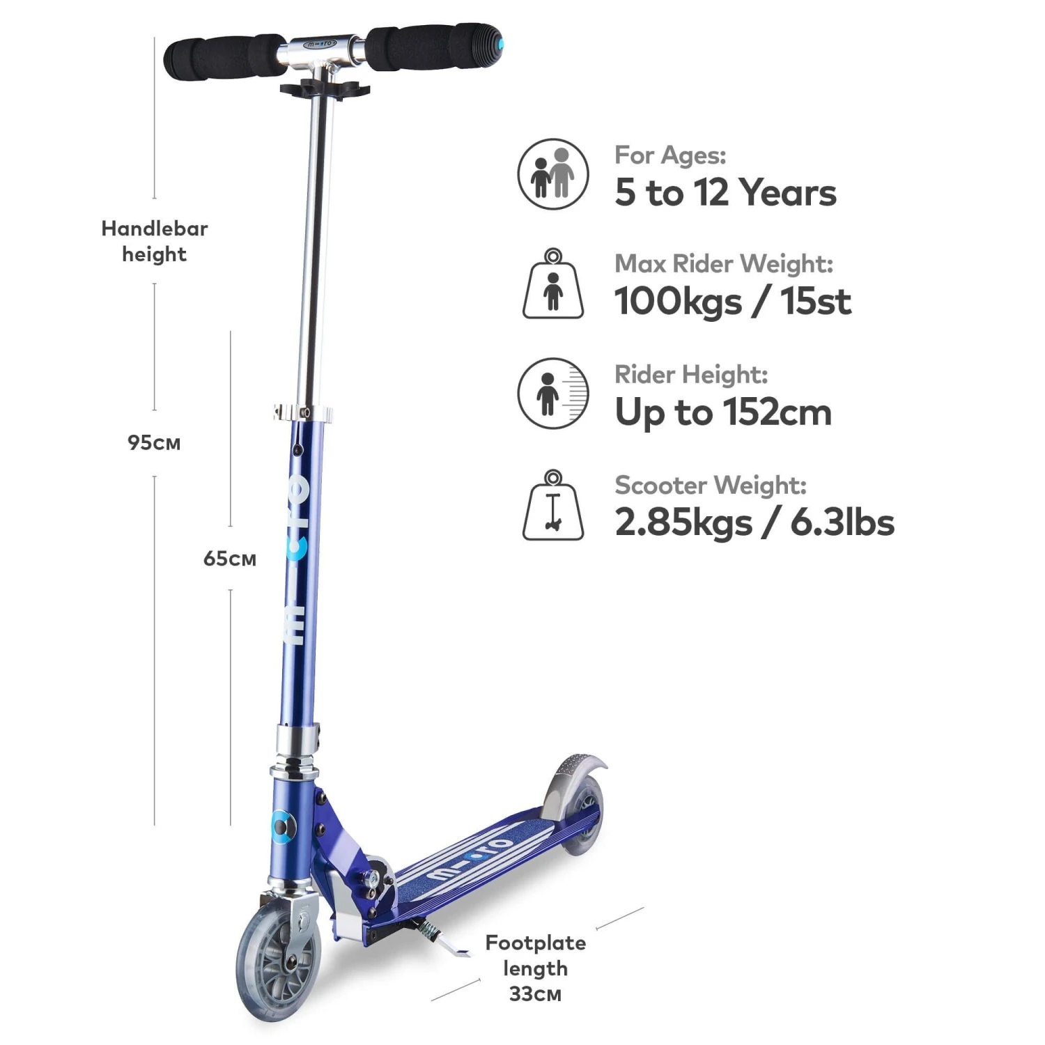 Micro Sprite Scooter - Blue Stripe 4 Micro Sprite Scooter - Blue Stripe - Image 2