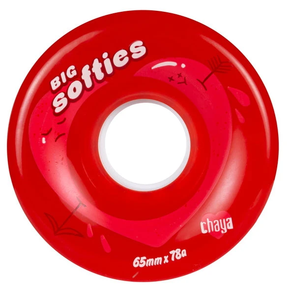 Chaya Big Softies Roller Skate Wheels Red 65mm 78a - 4 Pack 3 Chaya Big Softies Roller Skate Wheels Red 65mm 78a - 4 Pack