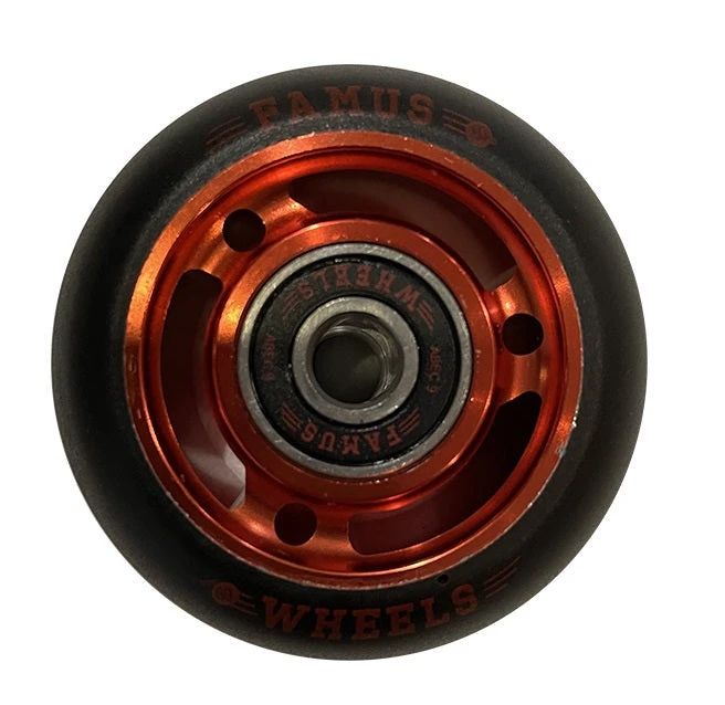Famus Metal Core Black/Red Wheels With Bearings 60mm 90a - Set Of Four 3 Famus Metal Core Black/Red Wheels With Bearings 60mm 90a - Set Of Four