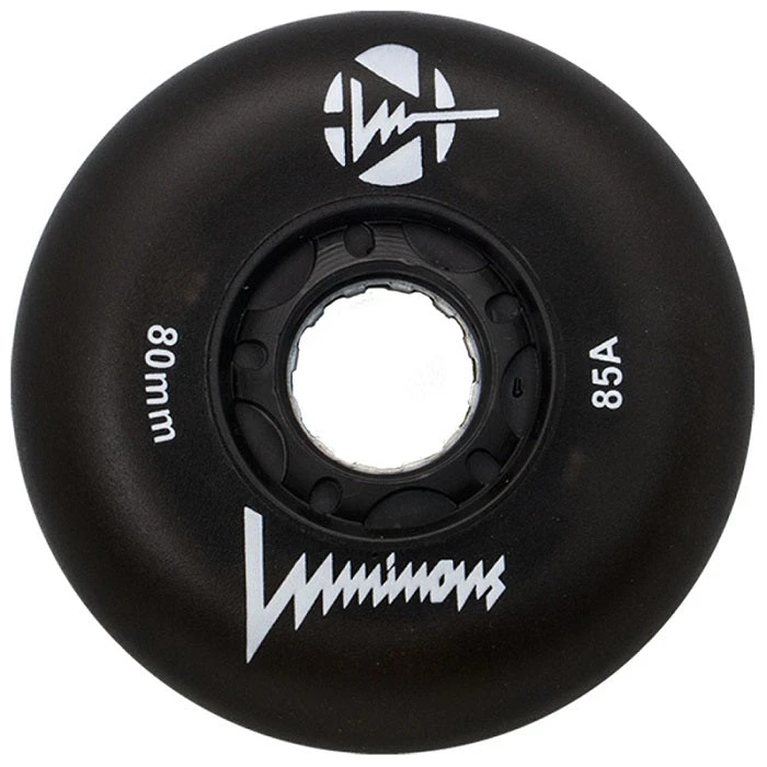 Luminous Light Up Inline Skate Wheels - Black 4 Pack 3 Luminous Light Up Inline Skate Wheels - Black 4 Pack