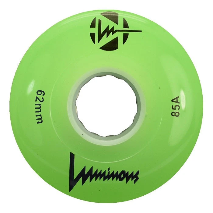 Luminous Light Up Quad Wheels Green 62mm - 4 Pack 3 Luminous Light Up Quad Wheels Green 62mm - 4 Pack