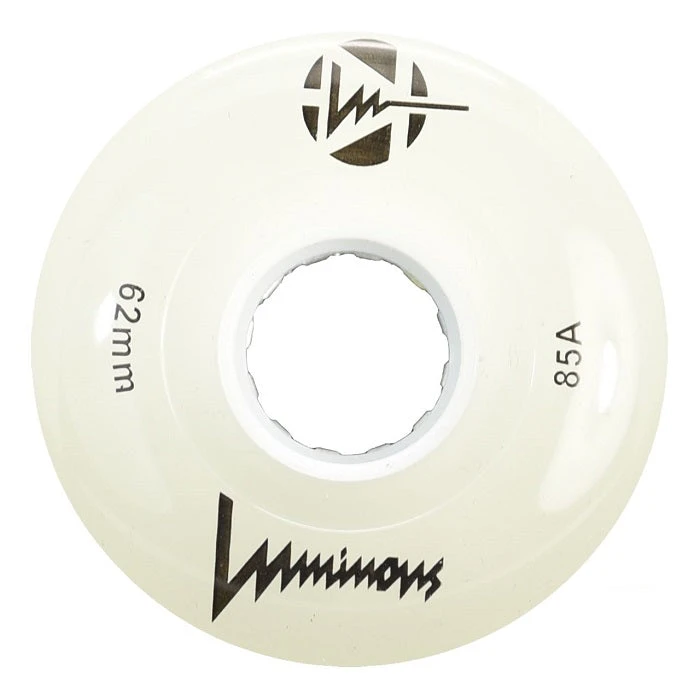 Luminous Light Up Quad Wheels White 62mm - 4 Pack 3 Luminous Light Up Quad Wheels White 62mm - 4 Pack