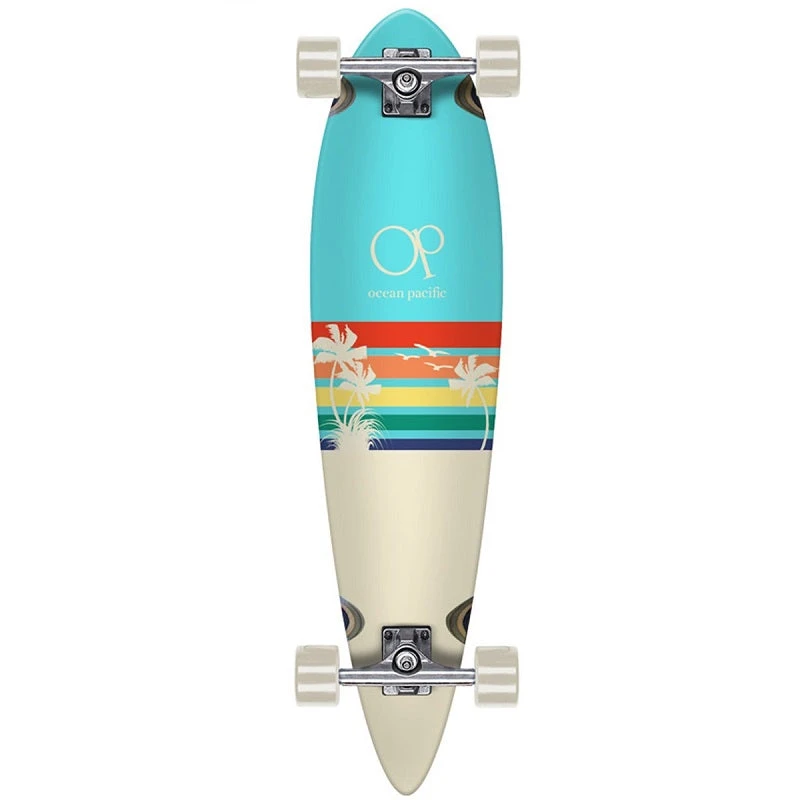 Ocean Pacific Sunset Teal And White Pin Tail Longboard - 36" 3 Ocean Pacific Sunset Teal And White Pin Tail Longboard - 36"
