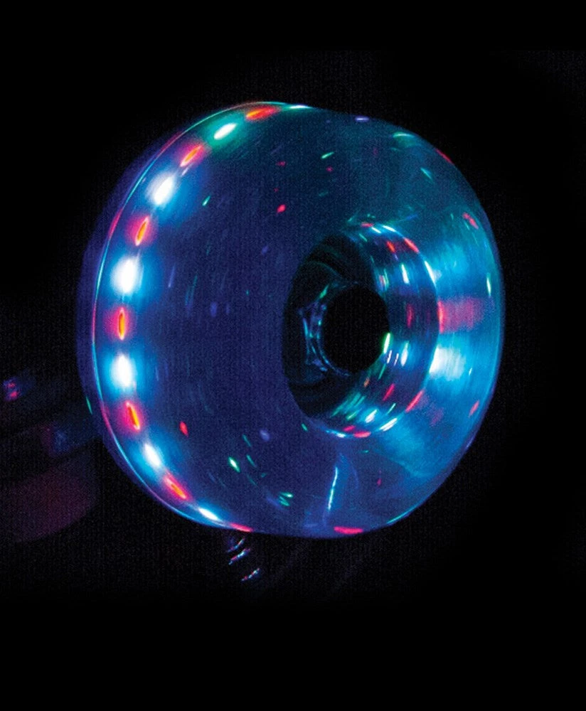 Rio Roller Blue Glitter Light Up Roller Skate Wheels 58mm - Set Of 4 4 Rio Roller Blue Glitter Light Up Roller Skate Wheels 58mm - Set Of 4 - Image 2