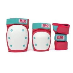 Rio Roller Triple Pad Set - Red/Mint -Skateboard Shop rio roller triple pad set red mint front