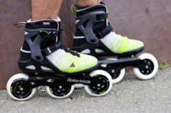 Rollerblade Macroblade 110 3WD Mens Skates - Grey/Yellow -Skateboard Shop rollerblade macroblade 110 3wd mens inline skates grey yellow lifestyle