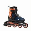 Rollerblade Microblade Kids Skates - Blue/Orange -Skateboard Shop rollerblade microblade kids skates blue and orange