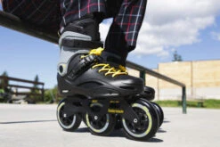 Rollerblade RB 110 3WD Inline Skates - Black/Yellow -Skateboard Shop rollerblade rb 110 3wd inline skates black yellow lifestyle
