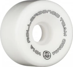 Rollerbones Team Logo Wheels White 62mm 101a - Set Of 8