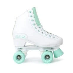 SFR Figure Roller Skates - White/Green -Skateboard Shop sfr figure roller skates white green side