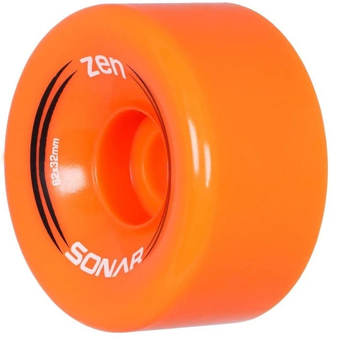 Sonar Zen Orange Quad Roller Skate Wheels 62mm - Set Of 4 3 Sonar Zen Orange Quad Roller Skate Wheels 62mm - Set Of 4