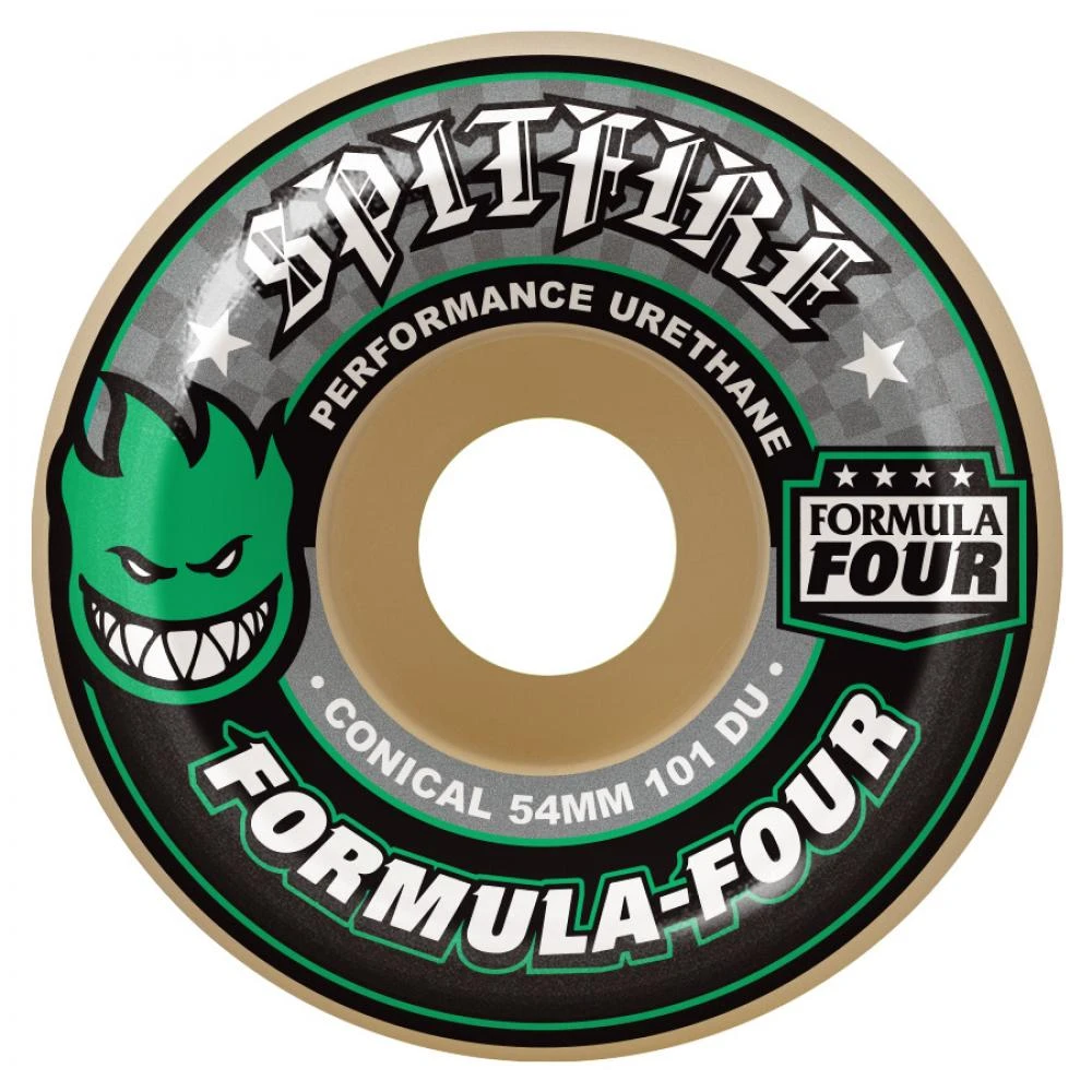 Spitfire Formula Four Conical Skateboard Wheels - 53mm 101d 3 Spitfire Formula Four Conical Skateboard Wheels - 53mm 101d