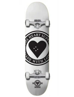 The Heart Supply Badge Logo White Skateboard - 8.25"