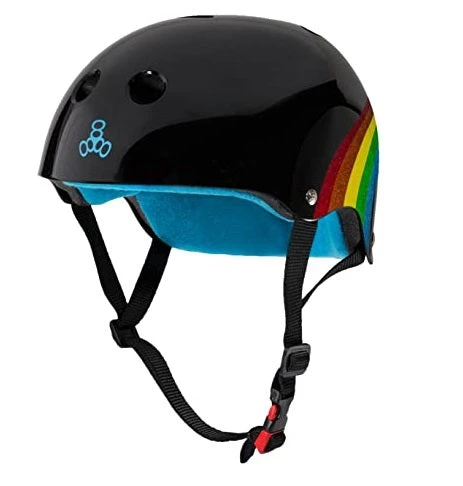 Triple 8 Sweatsaver Helmet - Black Rainbow Sparkle 3 Triple 8 Sweatsaver Helmet - Black Rainbow Sparkle