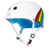 Triple 8 Sweatsaver Helmet - White Rainbow Sparkle -Skateboard Shop triple 8 sweatsaver helmet rainbow sparkle white
