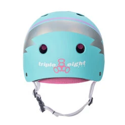 Triple 8 Sweatsaver Helmet - Teal Hologram -Skateboard Shop triple 8 sweatsaver helmet teal hologram back